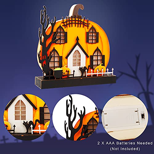 Wooden Home Halloween Tabletop Decorations