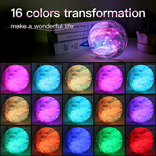 3D Moon Galaxy LED Lamp/Night Light 5.9 inch 16 Colors