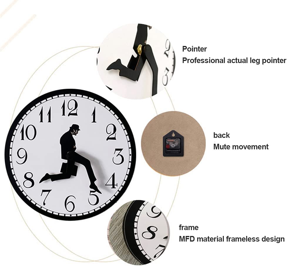 Ministry of Silly Walks Clock - Funny Modern Silent Wall Watch Clock for Hotel (9.84 inch)