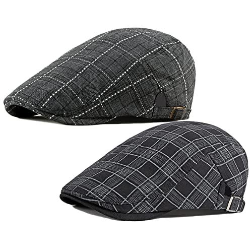 Mens Newsboy Hat Adjustable Breathable