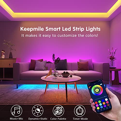 Led Strip Lights  Bluetooth Smart App Control Music Sync Color Changing RGB Led Light Strip with Remote