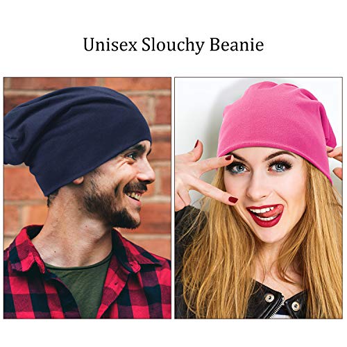 4 Pieces Thin Knit Slouchy Cap Beanies for Men/Women