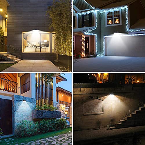 Solar Lights 120 LEDs w/ Lights Reflector,270 Degree Wide Angle, IP65 Waterproof, Security Lights (4pack)