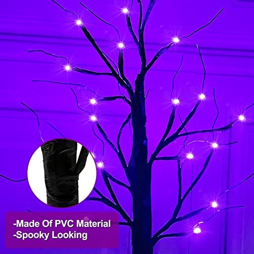 2 Pack Lighted Halloween Willow Tree Decoration w/ Timer