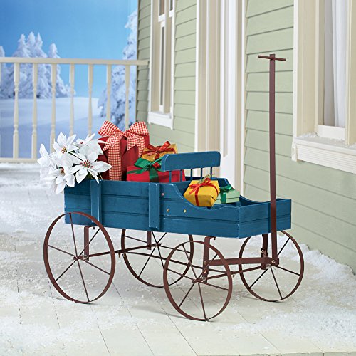 Wagon Decorative Garden Backyard Planter, Red