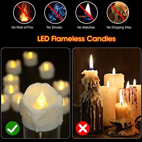 12pcs Battery Operated Tea Lights with Timer