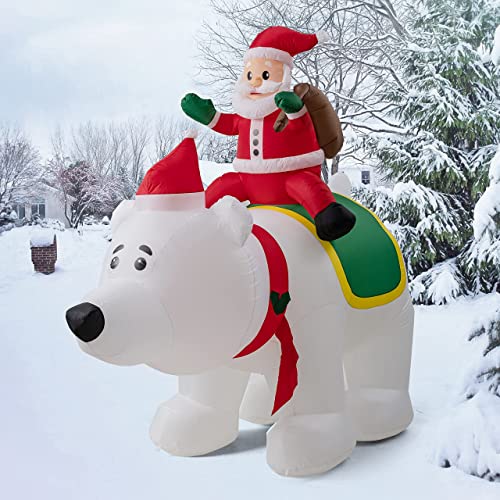 Christmas Inflatables Gingerbread Man with Gift Boxes, LED Inflatable Decoration for Outdoor Indoor Holiday