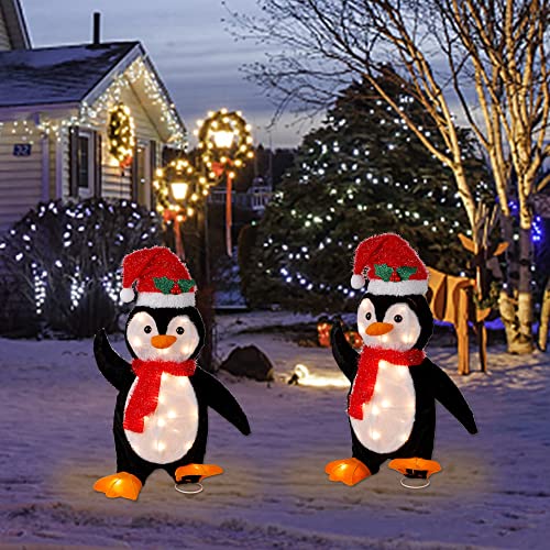 22 Inch Pre-Lit Light Up Penguin/Snowman Christmas Decoration