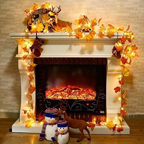 Maple Leaves  Thanksgiving Decorations Lighted Fall Garland