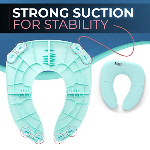 Folding Travel Potty Seat for Boys & Girls, Fits Round & Oval Toilets, Non-Slip Suction Cups, w/ Travel Bag