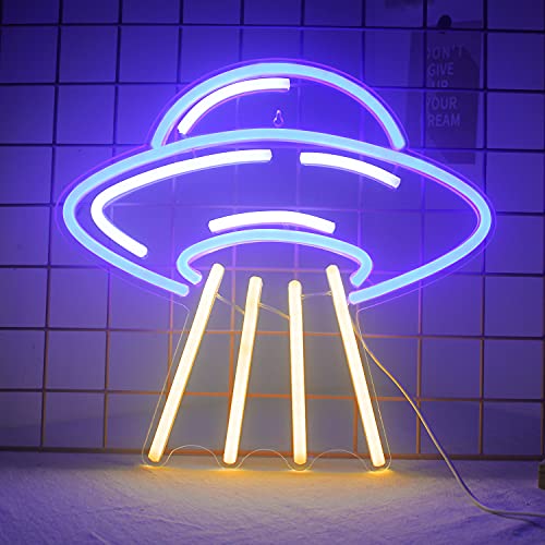 UFO Alien Spaceship LED Neon Light Signs Wall Decoration