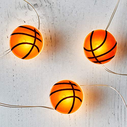 20 Basketball Battery Operated Micro LED Indoor Silver Wire String Lights