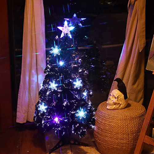 Pre-Lit Optical Fiber Christmas Artificial Tree w/ LED RGB Color Changing Lights