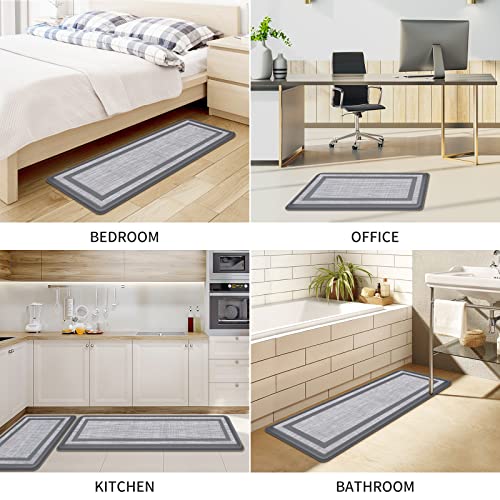 Kitchen Mat [2 PCS] Cushioned Anti-Fatigue Kitchen Rugs Non-Skid Waterproof