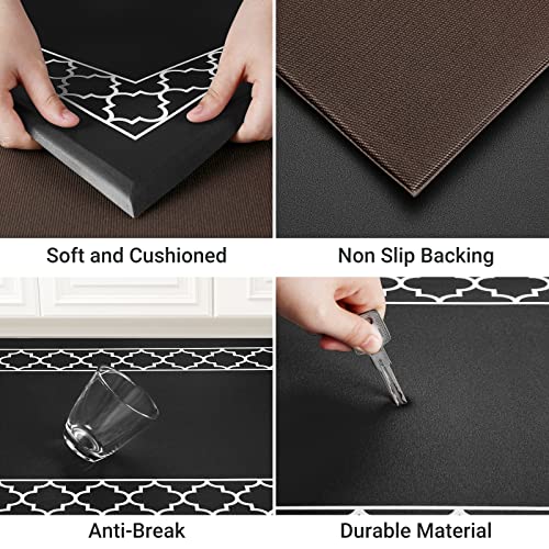 [2 PCS] Cushioned Anti-Fatigue Kitchen Rug