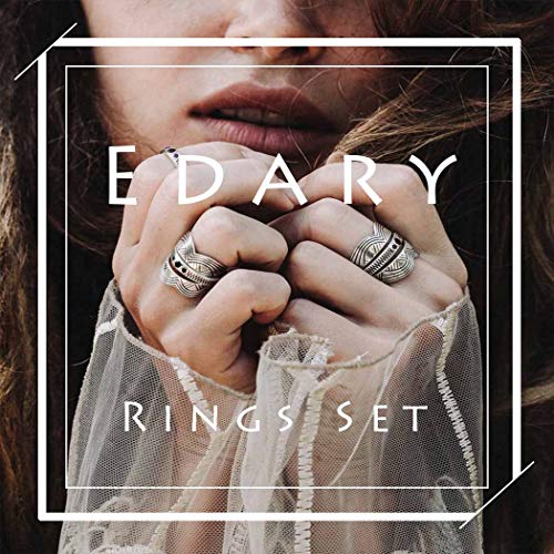 Vintage Ring Set Carved Knuckle Crystal Rings Set Gold Stackable Midi Rings Finger Jewelry for Women