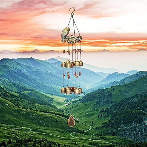 Bird Nest Wind Chimes w/ 12 Wind Bells