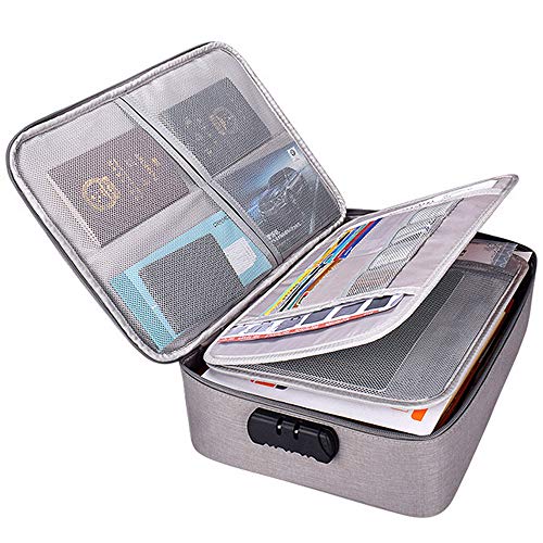 Document Organizer w/ Safe Code Lock & Storage Pouch