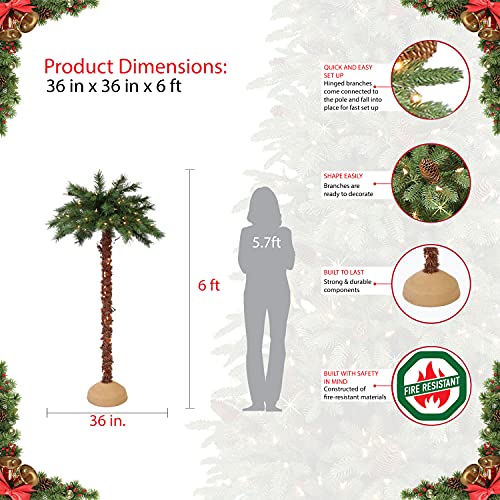 Christmas Pre-Lit Artificial Palm Tree with 150 UL-Listed Clear Lights