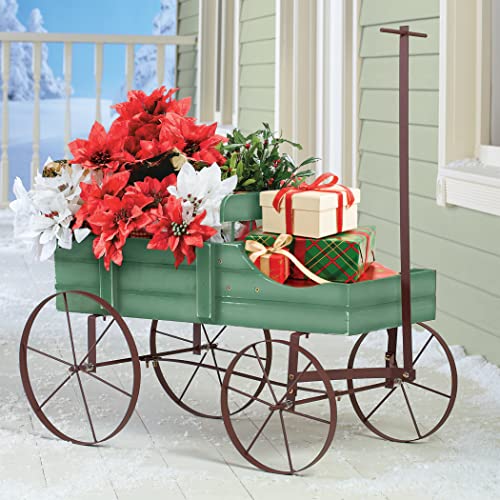 Wagon Decorative Garden Backyard Planter, Red