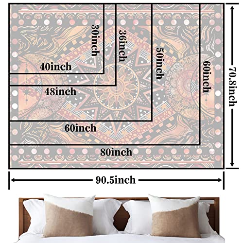 Sun and Moon Tapestry Wall Hanging for Bedroom Living Room Dorm (Orange, 30'' × 40'')