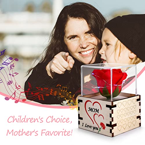 Gifts for Mothers Day -Preserved Eternal Rose Flower in Music Box