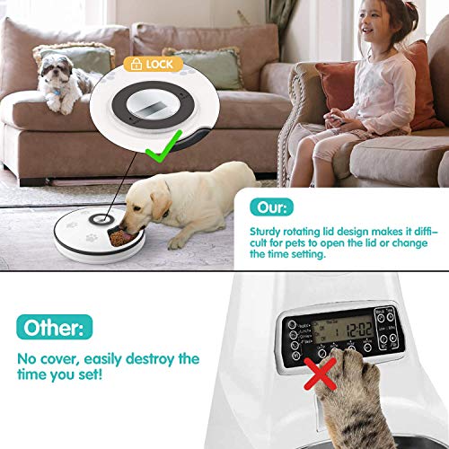 6 Meals Pet Wet Food Dispenser w/ Programmable Timer Portion Control