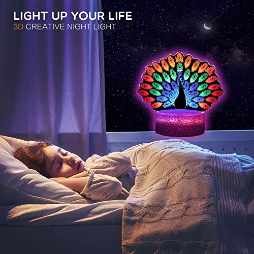 3D Illusion Bedroom Decoration Night Light Table Lamp 16 Colors