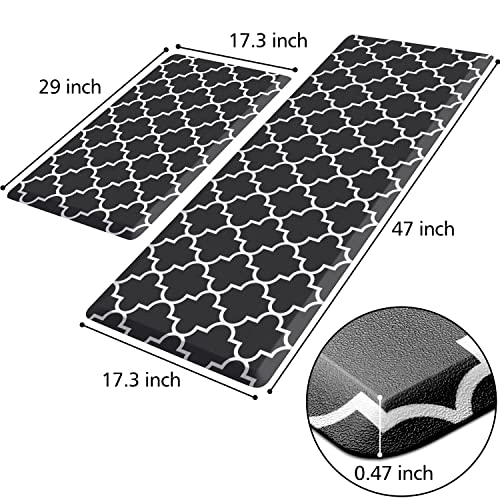 [2 PCS] Kitchen Cushioned Anti-Fatigue Floor Mat, Heavy Duty PVC Ergonomic