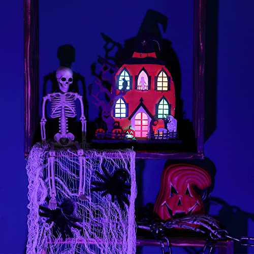 10.8 x 8.3 Inch Lighted Pumpkin Haunted House Halloween Decoration