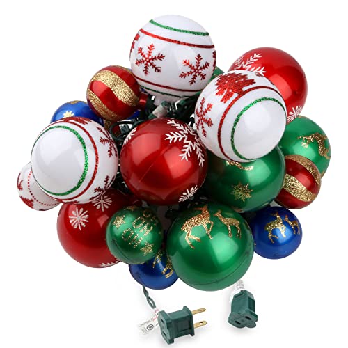 28ft 25 Bulbs Christmas Ball Ornaments w/ Lights