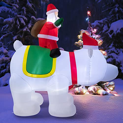Christmas Inflatables Gingerbread Man with Gift Boxes, LED Inflatable Decoration for Outdoor Indoor Holiday