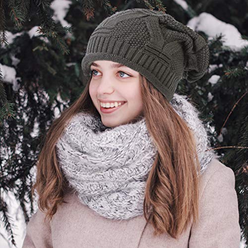 2 Pack Slouchy Beanie Winter Knit Soft Hat for Women/Men