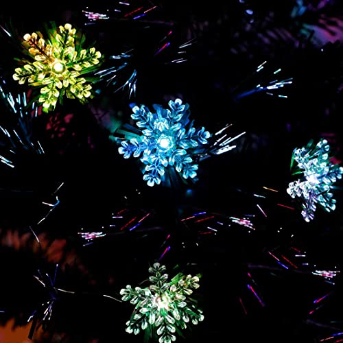 Pre-Lit Optical Fiber Christmas Artificial Tree w/ LED RGB Color Changing Lights