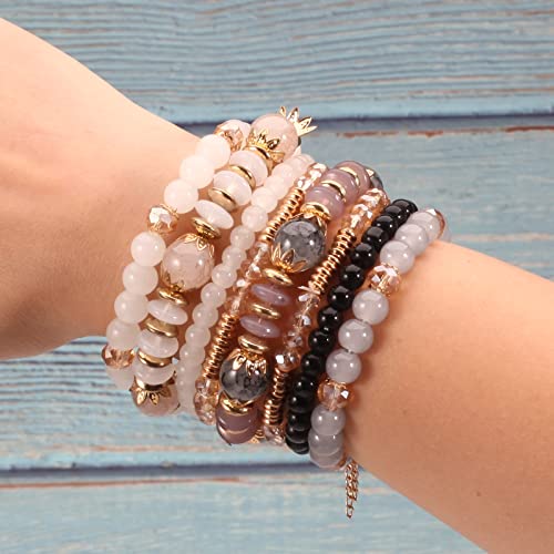 6 Set Bohemian Stretch Bracelets for Women