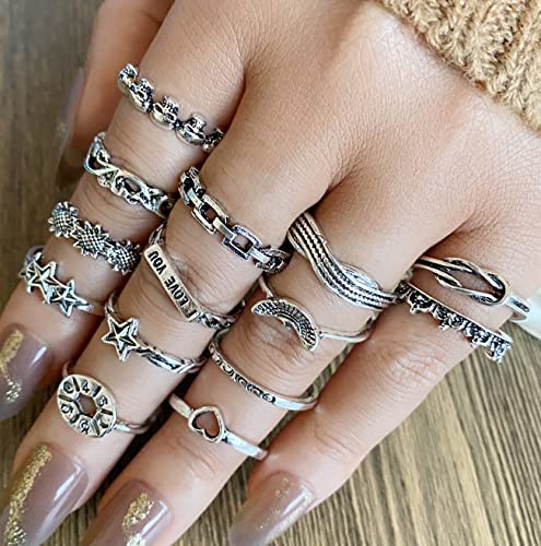 Vintage Silver Knuckle Rings Set for Women