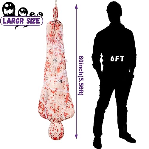 Bloody Halloween Decorations Hanging Indoor Outdoor Creepy Decor Cocoon Corpseprop for Haunted House