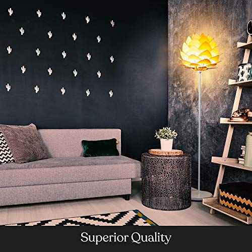 LED Floor Lamp, Great w/ Multi-Panel Wooden Shade