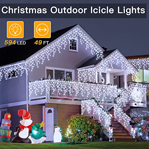 Icicle Lights 594LED 49ft Connectable Christmas Decoration