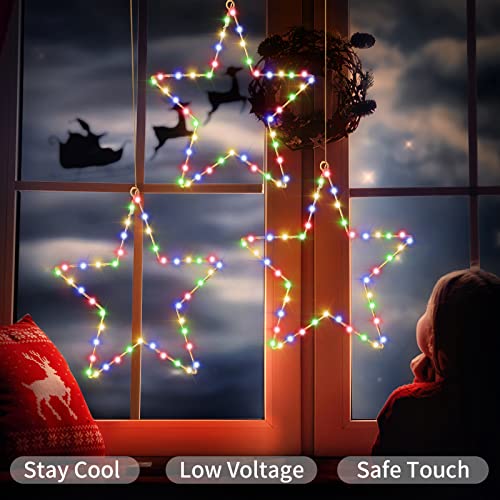 3PCS  45 LEDs Christmas  Star Window Lights Decoration