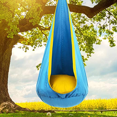 Hanging Hammock Chair with Inflatable Pillow- Max 176 LBs