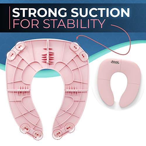 Folding Travel Potty Seat for Boys & Girls, Fits Round & Oval Toilets, Non-Slip Suction Cups, w/ Travel Bag