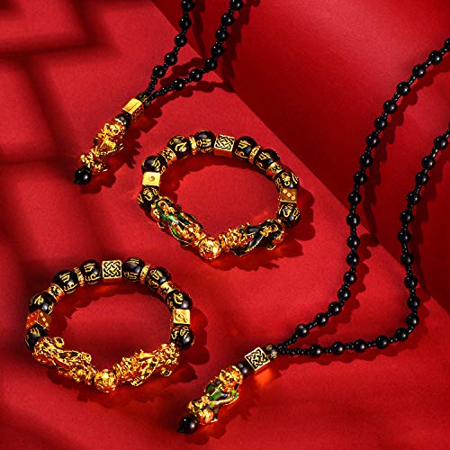 4 Piece Feng Shui Pi Xiu Pi Yao Bracelet Necklace Set