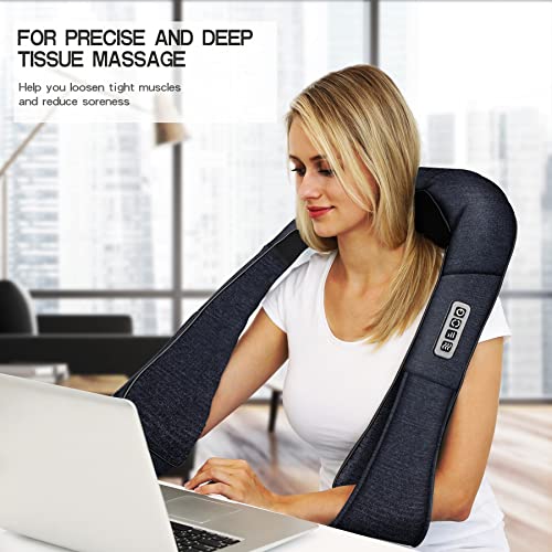 Neck &Back Massager w/ Heat, Shiatsu Shoulder Massager for Neck pain Back Pain Relief