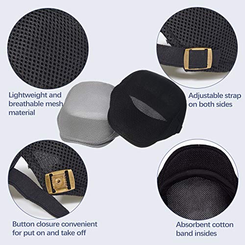 3 Pieces Mesh Newsboy Beret Cap- Breathable & Adjustable