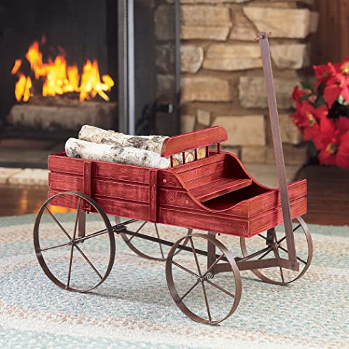 Wagon Decorative Garden Backyard Planter, Red