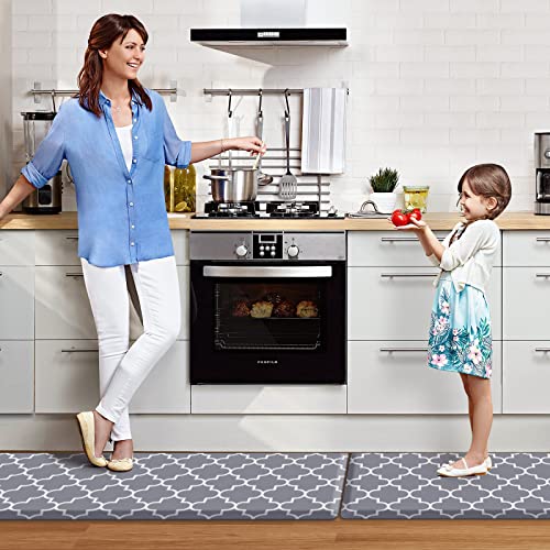 [2 PCS] Kitchen Cushioned Anti-Fatigue Floor Mat, Heavy Duty PVC Ergonomic