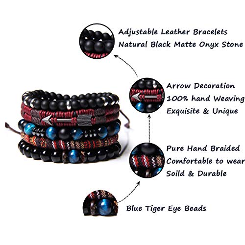 Braided Leather Bracelets for Men Women