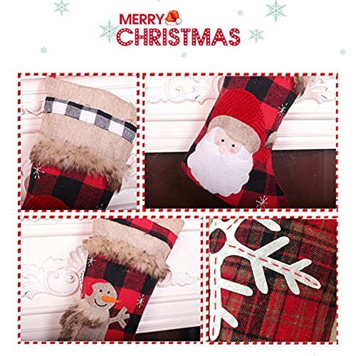 Christmas Stockings Buffalo Red Plaid w/ Soft Faux Fur