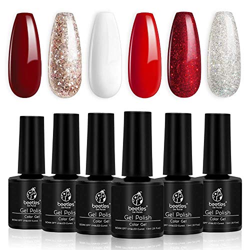 Gel Nail Polish Kit- 6 Colors 7.3ml Each Bottle, Nail Art Box